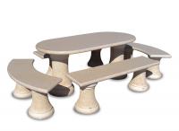 Ref. 801 Oval Table - Height 75 cm x Width 80 cm x Length 175 cm